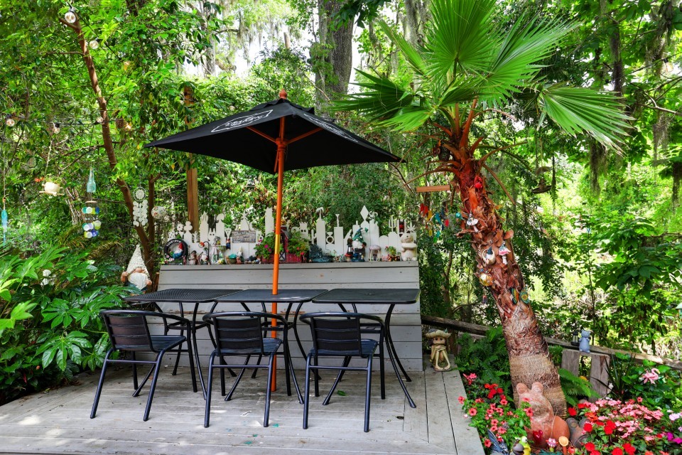 Driftaway Cafe back patio for family gatherings